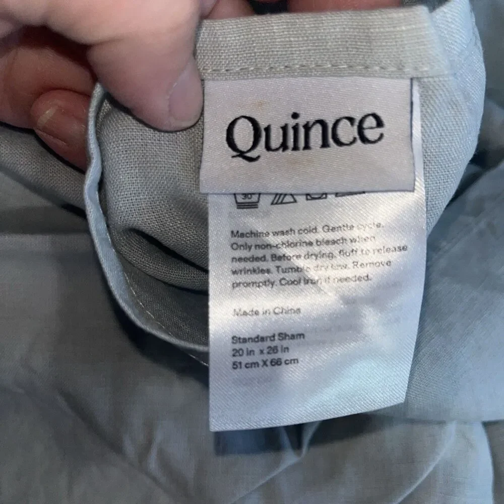 European Linen Duvet Cover Set, Full/Queen, Mist Msrp $154